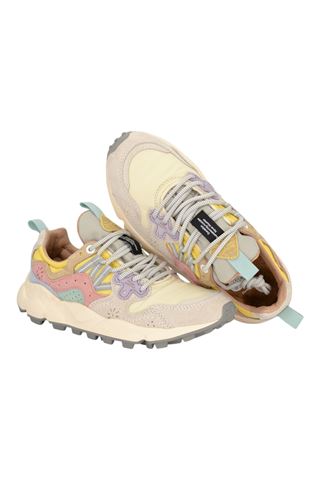 Sneaker donna in camoscio e nylon multicolore. FLOWER MOUNTAIN | YAMANO 3 WOMAN-ROSE ROSE